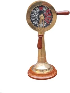 Nautical Style Ship's Engine Order Telegraph Brass and Wood Decorative Maritime - Picture 1 of 3