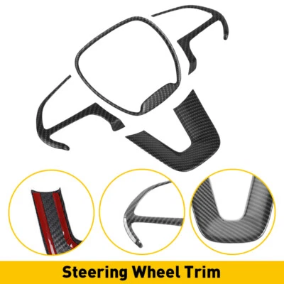 Carbon Fiber Steering Wheel Cover Trim For Dodge Challenger charger 2015-2022 - Image 1 of 4