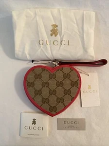 Gucci Kids MARGAUX GG RED HEART WRISTLET WALLET NEW NWT Rare! - Picture 1 of 13