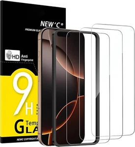 NEW'C [3 Pack Designed for iPhone 16 Pro (6.3 inches) Screen Protector Tempered - Photo 1 sur 7