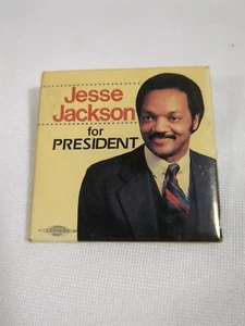 1988 Vintage Jesse Jackson For President Campaign Square Pinback Button 2 1/8" - Picture 1 of 4