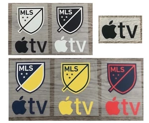 AMERICAN LEAGUE MLS SOCCER APPLE TV&SPONSOR IRON ON PATCHES - Picture 1 of 8