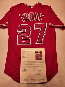 MIKE TROUT signed ANGELS licensed jersey JSA COA SIZE SMALL Full LOA - Picture 1 of 5