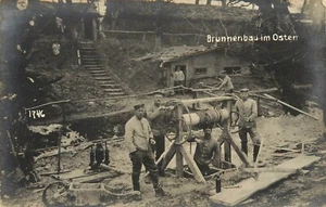 WWI RPPC Postcard Well Construction in the East - Picture 1 of 2