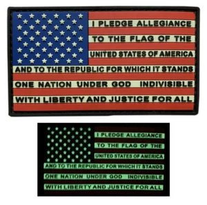 Parche Bandera I Pledge of Allegiance Liberty Justice EE. UU. [3D PVC -Brillo Oscuro-PL1] - Imagen 1 de 1
