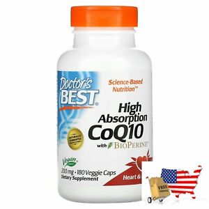 Doctor's Best, High Absorption CoQ10 with BioPerine, 200 mg, 180 Veggie Caps