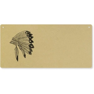 'Native American Headdress' Large Wooden Wall Plaque / Door Sign (DP00061885) - Picture 1 of 2