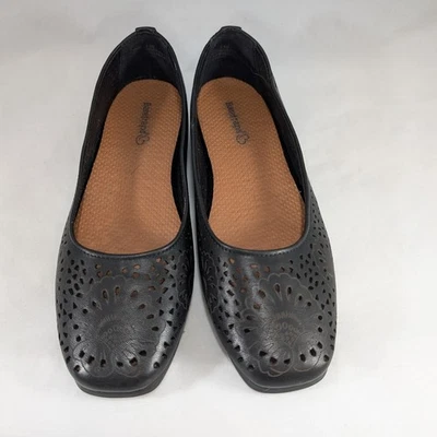 Zapatos planos de ballet Baretraps para mujer de cuero negro talla 6,5 M Foto 1 de 4