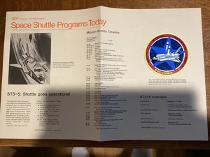 SPACE SHUTTLE PROGRAMS TODAY MISSION STS-5 EPHEMERA WITH CREW DESIGN STICKER - Picture 1 of 2