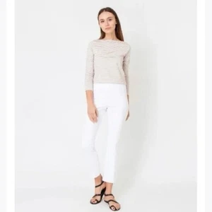 Ann Mashbum Faye Flare Crop Pant - White size XS - NWT - Picture 1 of 7