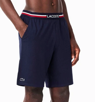 Nuevo Pijama Pantalones Cortos Para Hombres Lacoste Calce Recto Logo Cintura Tres Tonos Azul Marino XL Foto 1 de 3