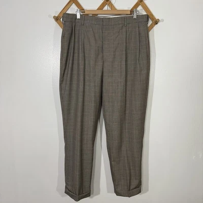 Pantalones de vestir Land End ajuste tradicional lana a cuadros 38x30 Foto 1 de 4