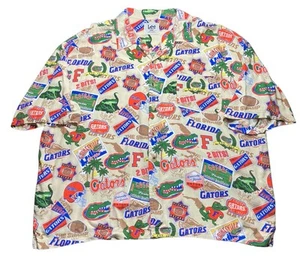 Lee Sport Florida Gators Hawaiian Style Button Up Shirt Sz 2XL All Over Print - Picture 1 of 8