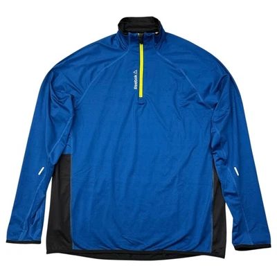 Reebok Pullover Mens XL Blue Black Quarter Zip Athletic Running Jacket AD4501 - Image 1 of 4