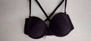 VINTAGE VICTORIA'S SECRET 34B SCHWARZ BÜGEL MULTI-WAY TRÄGERLOSER BH - Bild 1 von 13