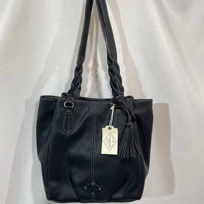 Bolso de Mano St. John's Bay Harper Shopper Cuero Sintético Negro Doble Asa Foto 1 de 4