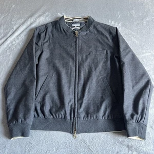 Gant Rugger Vintage Hopsack Bomber Jacket Men’s Large XL Grey Wool Full Zip - Picture 1 of 18