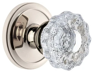 Grandeur CIRVER_DD_NA Circulaire Solid Brass Rose Dummy Door Knob - Nickel - Picture 1 of 1