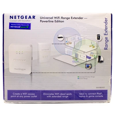 NETGEAR Powerline 200 Universal WiFi Range Extender Powerline Edition, XAVNB2001 - Image 1 of 4