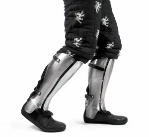 Caballero Medieval Acero Alemán Gótico Pierna Armadura Recreación Halloween Disfraz - Imagen 1 de 5