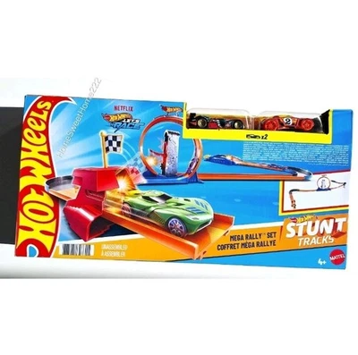 🎁 Hot Wheels Mega Rally Track Set With 2 Cars New , Stunt Tracks , Let's Race  - Image 1 of 3