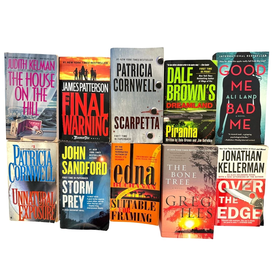 Lot of 10 John Grisham Lee Child James Rollins Dean Koontz Tom Clancy Books Foto 1 de 1