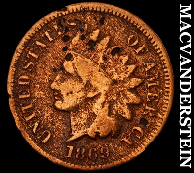 1869 Indian Head Cent - Scarce  Semi-key  Better Date  No Reserve  #F9129 - Image 1 of 2