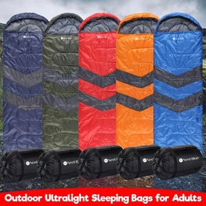 4 Season Single Sleeping Bag - Premium Waterproof Camping Hiking Envelope Bags - Picture 1 of 52