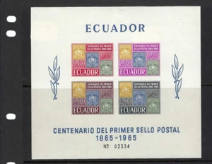 "HOJA DE ASIENTO POSTAL CENTENARIO DEL PRIMER 1965"" ECUADOR - Imagen 1 de 2