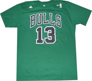 New tags Joakim Noah Chicago Bulls Adidas Throwback Net Print T Shirt Green XL - Picture 1 of 3
