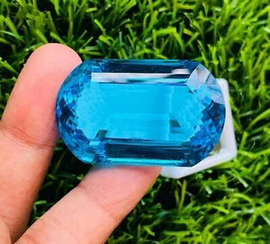 Piedra preciosa suelta topacio azul brasileño corte elegante de 80 quilates - Imagen 1 de 6