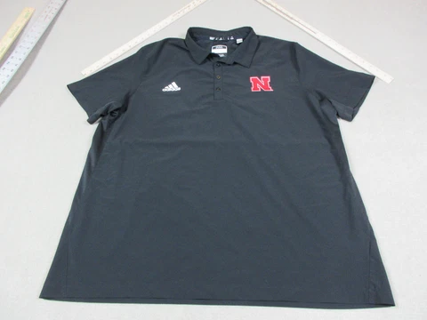Nebraska Huskers Polo Shirt Mens 3XL XXXL Black Windbreaker Top Jacket Collared Cover