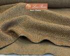 LORO PIANA Tweed Fabric Wool ALPACA Brown Beige Herringbone Double Face 3.0 m