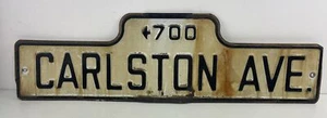 CARLSTON AVE Oakland California PORCELLANA anni '40? Insegna stradale vintage RARA - Foto 1 di 8