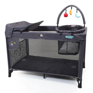 The Vee Bee Sierra 120cm Portacot Baby Crib Sleeper w/ Bassinet/Toybar Charcoal - Picture 1 of 2