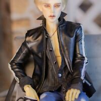 Details about   1/4 1/3 Uncle ID BJD Clothes Doll Outfit PUNK Black Leather Jacket Rivets Deco
