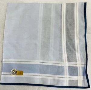 Men's Handkerchief Italian Cotton in blue stripe from Italy - Picture 1 of 3