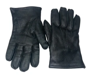 Guantes de cuero vintage Sears Roebuck forrados de piel negra EE. UU. para hombre tareas medianas - Imagen 1 de 12