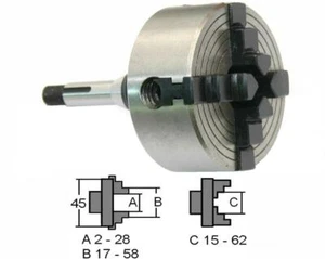 60113 GG-Tools Vierbackenfutter 50mm passend für Leinen 8mm - Picture 1 of 1
