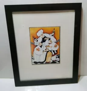 J Garant French Fat Chefs Framed Picture Bistro 15x18 Artwork - Picture 1 of 4