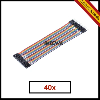 40x CABLES Hembra Macho 20cm jumpers dupont arduino protoboard Male-Female  - Imagen 1 de 2