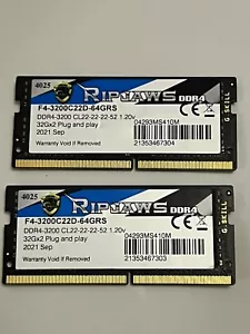 G.Skill Ripjaws F4-3200C22D-64GRS modulo di memoria 64 GB 2 x 32 GB DDR4 3200 MHz - Foto 1 di 2