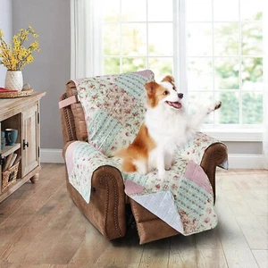 Brilliant Sunshine Roses Large Recliner Slip Cover, Patchwork Design, Quilted... - Picture 1 of 8