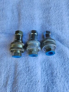Lot of Three 1/2" Hydraulic Quick Connect Couplers Couplings. NOS Items.  - Picture 1 of 4