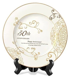 50th Anniversary Wedding Plate, 50th Anniversary Wedding Gifts for Couple, - Picture 1 of 7