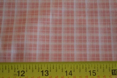 Por 1/2 yarda, edredón de algodón a cuadros melocotón, SPX/Giordano/fantasías infantiles, B98 Foto 1 de 4