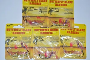 5 packs northland butterfly blade harness clear tip pink slow trolling size #2 - Picture 1 of 3