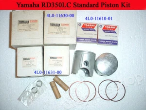 Yamaha RD350LC Piston Kit STD x2 NOS Standard Piston Ring Pin Clips 4L0-11630-00 - Picture 1 of 1