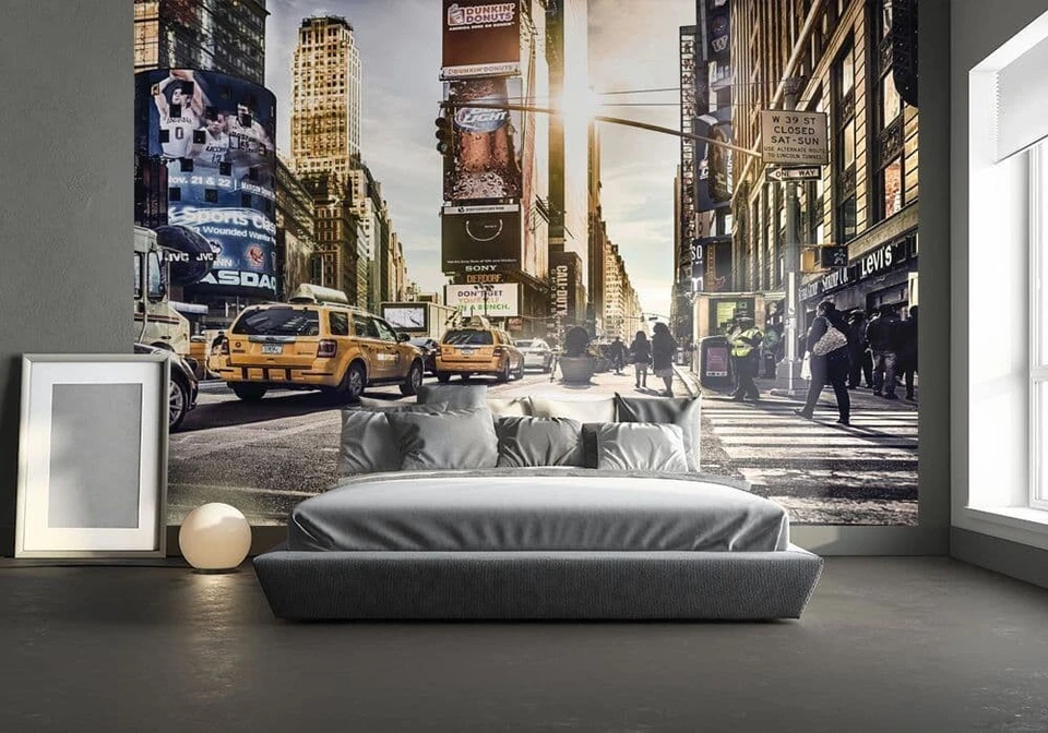 Bedroom wallpaper mural New York Times Square Premium photo wall decor 368x248cm - Image 1 of 4