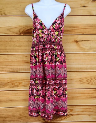 Vestido Solero Glory Desteñido Para Mujer L Rosa Floral Correas Ajustables Cuello en V Ligero Foto 1 de 4